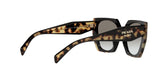 Prada PR 15WS 3890A7 sunglasses, black/medium tortoise frame with grey gradient lenses, angled rear view