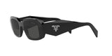 Prada PR 17WSF 1AB5S0 sunglasses, black frame with dark grey lenses, angled side view