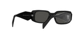 Prada PR 17WSF 1AB5S0 sunglasses, black frame with dark grey lenses, rear angled view