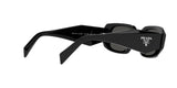 Prada PR 17WSF 1AB5S0 sunglasses, black frame with dark grey lenses, angled rear view