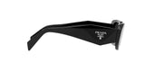 Prada PR 17WSF 1AB5S0 sunglasses, black frame with dark grey lenses, side view