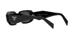 Prada PR 17WS 1AB5S0 sunglasses, black frame with dark grey lenses, angled rear view