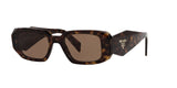 Prada PR 17WS 2AU8C1 sunglasses, tortoise frame with brown lenses, angled front view