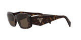 Prada PR 17WS 2AU8C1 sunglasses, tortoise frame with brown lenses, angled side view