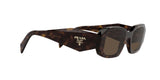 Prada PR 17WS 2AU8C1 sunglasses, tortoise frame with brown lenses, angled side view
