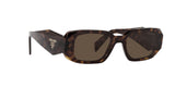 Prada PR 17WS 2AU8C1 sunglasses, tortoise frame with brown lenses, angled front view