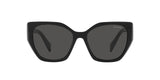 Prada PR 19ZS 1AB5S0 sunglasses, black frame with dark grey lenses, front view
