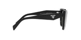 Prada PR 19ZS 1AB5S0 sunglasses, black frame with dark grey lenses, side view