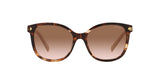 Prada PR 22ZS 07R0A6 sunglasses, caramel tortoise frame with brown gradient lenses, front view
