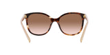 Prada PR 22ZS 07R0A6 sunglasses, caramel tortoise frame with brown gradient lenses, rear view