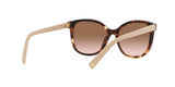 Prada PR 22ZS 07R0A6 sunglasses, caramel tortoise frame with brown gradient lenses, rear angled view