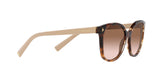 Prada PR 22ZS 07R0A6 sunglasses, caramel tortoise frame with brown gradient lenses, angled side view