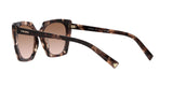 Prada PR 23ZS 07R0A6 sunglasses, caramel tortoise frame with brown gradient lenses, angled rear view
