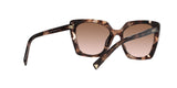 Prada PR 23ZS 07R0A6 sunglasses, caramel tortoise frame with brown gradient lenses, rear angled view
