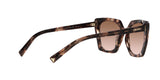 Prada PR 23ZS 07R0A6 sunglasses, caramel tortoise frame with brown gradient lenses, angled rear view