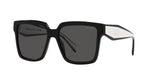 Prada PR 24ZS 1AB5S0 sunglasses, black frame with dark grey lenses, angled front view