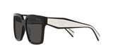 Prada PR 24ZS 1AB5S0 sunglasses, black frame with dark grey lenses, angled side view