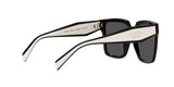 Prada PR 24ZS 1AB5S0 sunglasses, black frame with dark grey lenses, angled rear view