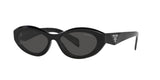 Prada PR 26ZS 16K08Z sunglasses, black frame with dark grey lenses, angled front view