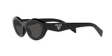 Prada PR 26ZS 16K08Z sunglasses, black frame with dark grey lenses, angled side view