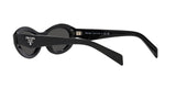 Prada PR 26ZS 16K08Z sunglasses, black frame with dark grey lenses, angled rear view