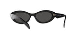 Prada PR 26ZS 16K08Z sunglasses, black frame with dark grey lenses, rear angled view