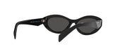 Prada PR 26ZS 16K08Z sunglasses, black frame with dark grey lenses, rear angled view