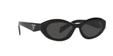 Prada PR 26ZS 16K08Z sunglasses, black frame with dark grey lenses, angled front view