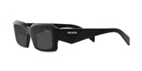 Prada PR 27ZS 16K08Z sunglasses, black frame with dark grey lenses, angled side view
