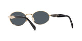 Prada PR 65ZS ZVN09T sunglasses, pale gold frame with dark grey lenses, rear angled view