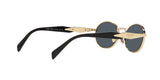 Prada PR 65ZS ZVN09T sunglasses, pale gold frame with dark grey lenses, angled rear view