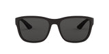 Prada Linea Rossa PS 01US DG05S0 sunglasses, black rubber frame with grey lenses, front view