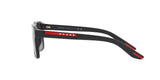 Prada Linea Rossa PS 05YS 1AB09U sunglasses, black frame with grey gradient lenses, side view