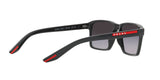 Prada Linea Rossa PS 05YS 1AB09U sunglasses, black frame with grey gradient lenses, angled rear view