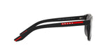 Prada Linea Rossa PS 06YS DG002G sunglasses, black rubber frame with polarized dark grey lenses, side view