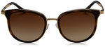 Michael Kors Woman Sunglasses Dark Tortoise/Gold Frame, Brown Gradient Lenses, 54MM