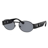 Versace Unisex Sunglasses Matte Gunmetal Frame, Grey Mirror Silver Lenses, 56MM