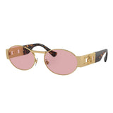 Versace Unisex Sunglasses Matte Gunmetal Frame, Grey Mirror Silver Lenses, 56MM
