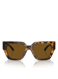 Versace Woman Sunglasses Havana Frame, Dark Brown Polarized Lenses, 53MM