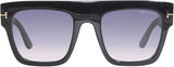 Tom Ford FT0847 01B black square sunglasses side angle
