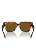 Versace Woman Sunglasses Havana Frame, Dark Brown Polarized Lenses, 53MM