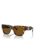 Versace Woman Sunglasses Havana Frame, Dark Brown Polarized Lenses, 53MM