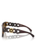 Versace Woman Sunglasses Havana Frame, Dark Brown Polarized Lenses, 53MM