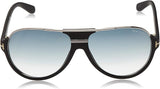 Tom Ford vintage aviator sunglasses matte black side angle
