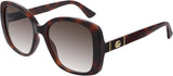 Gucci GG0762S 002 Women's Square Sunglasses Havana Brown Gradient