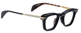 Black acetate square panto luxury eyeglasses