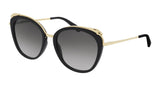 Cartier Women’s Sunglasses CT0150S-001 Black Gold Grey | ABCGlasses.com