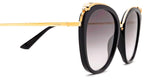 Cartier CT0150S-001 Black Gold Grey Designer Women Sunglasses | ABCGlasses.com