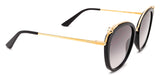 Cartier CT0150S-001 Luxury Women Sunglasses Black Gold Grey | ABCGlasses.com