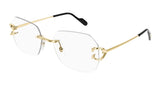 Cartier Unisex Eyeglasses CT0416O 001 Gold | ABCGlasses.com